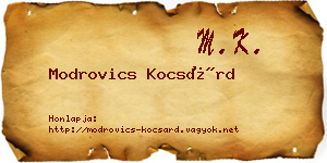 Modrovics Kocsárd névjegykártya
